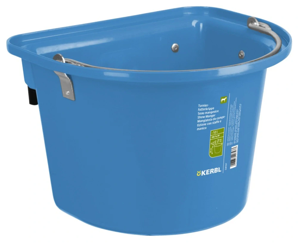 Kbelík pro koně, 12 l, závěsný s pevnými kovovými držáky