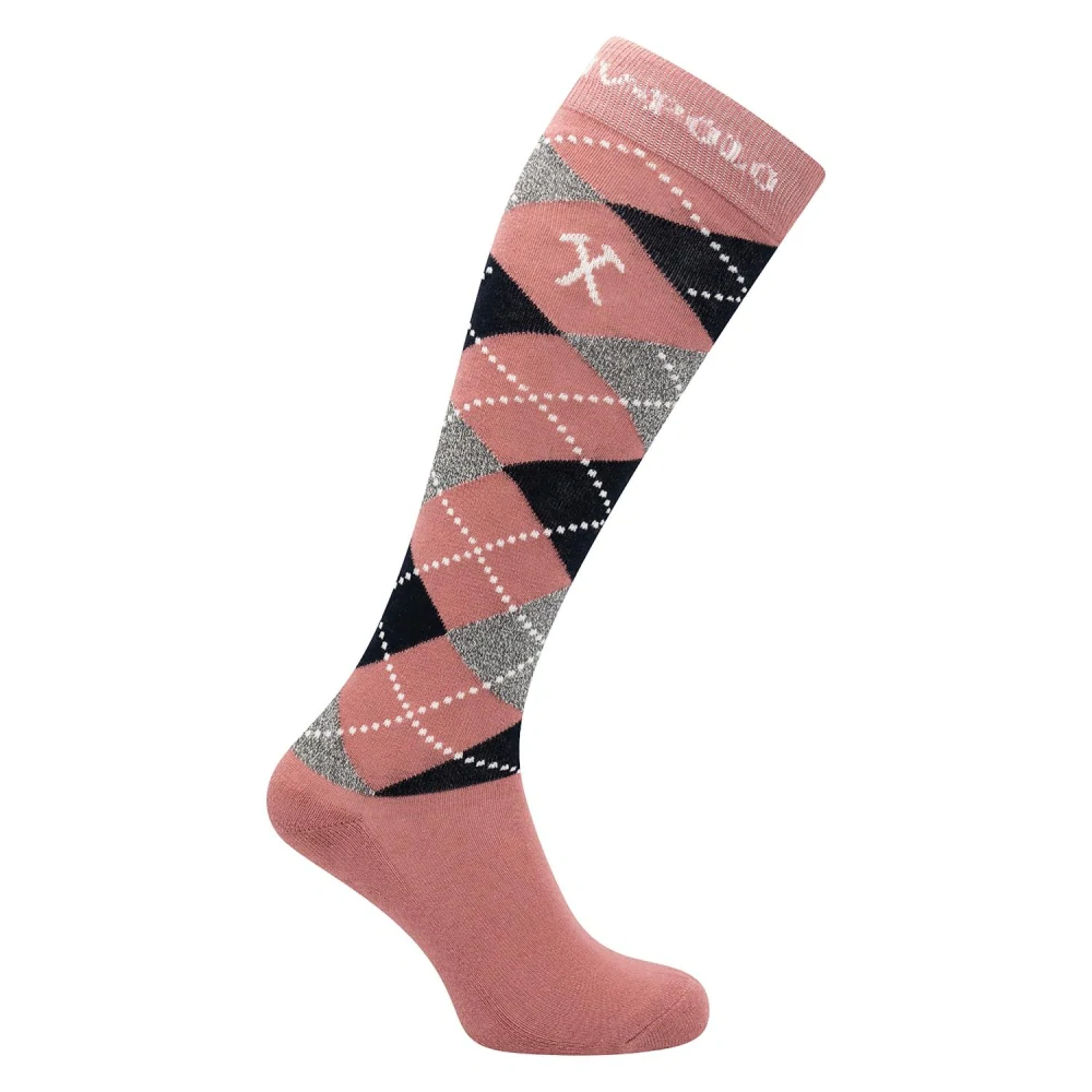 Jezdecké podkolenky HV Polo Argyle, starorůžové
