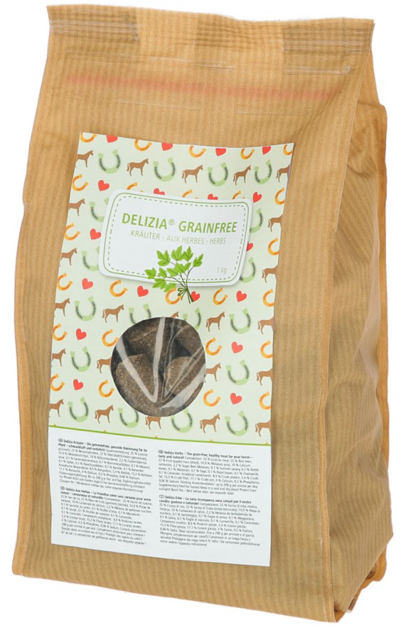 Pamlsky pro koně Delizia, 1 kg - bezobilné+bylinky