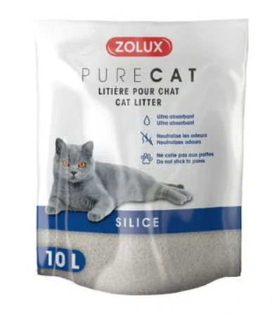 Podestýlka PURECAT natural silica 10l Zolux