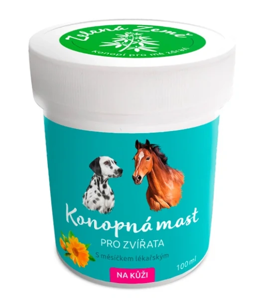 Konopná mast na kůži pro zvířata, 100 ml (Zelená země)