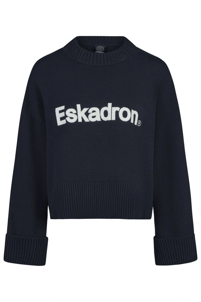 Dámský svetr Eskadron KNIT Dynamic, AW 26/27, modrý s nápisem