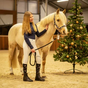 Jezdecké podkolenky QHP Christmas, 2ks, se sněhuláky - vel. 39-42