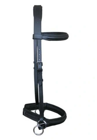 Kožená bezudidlová uzdečka ELT, černá