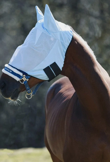 Maska proti hmyzu s ušima Horze, světle modrá