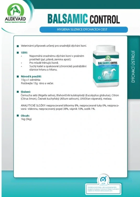 Audevard BALSAMIC CONTROL 1 kg Na dušnost a suchý chronický kašel
