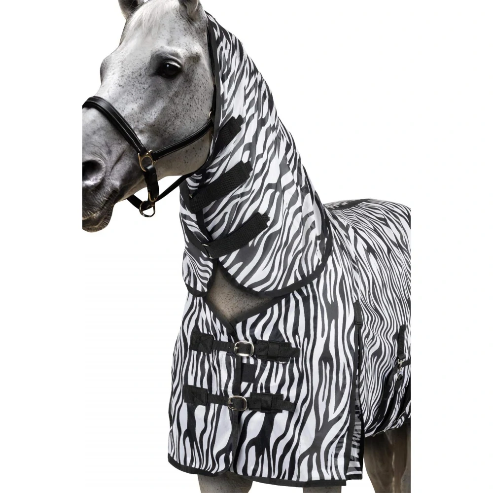 Deka proti hmyzu Horze Defender s krkem, zebra