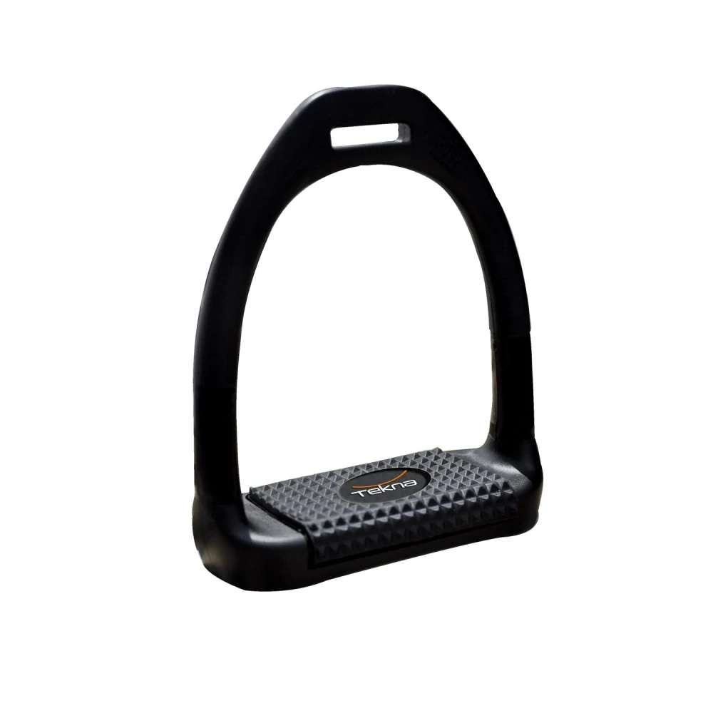 Kloubové plastové třmeny Tekna, černé, pár, 12 cm