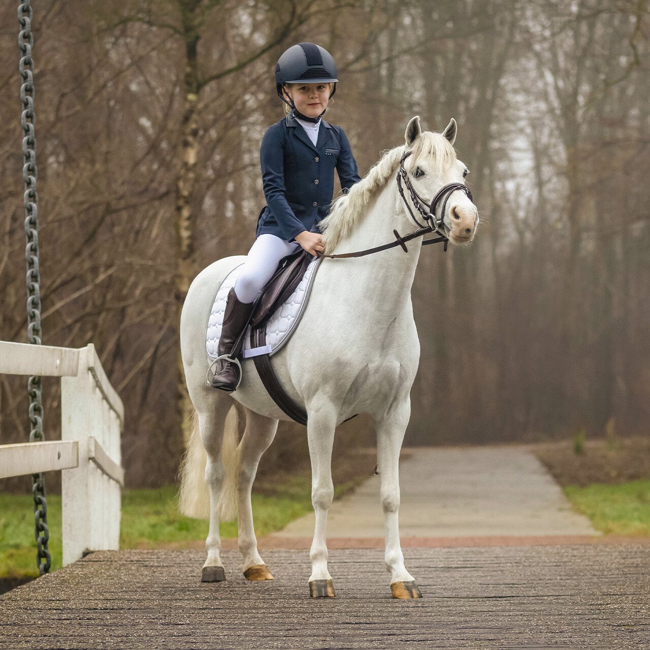 Set sedlo s příslušenstvím a uzdečkou QHP Melbourne, hnědý, Pony