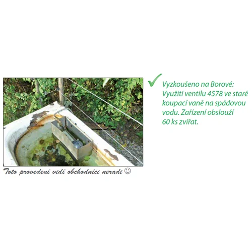 Plovákový ventil beztlaký pro napájecí žlaby, 3/4", 0-10 at.