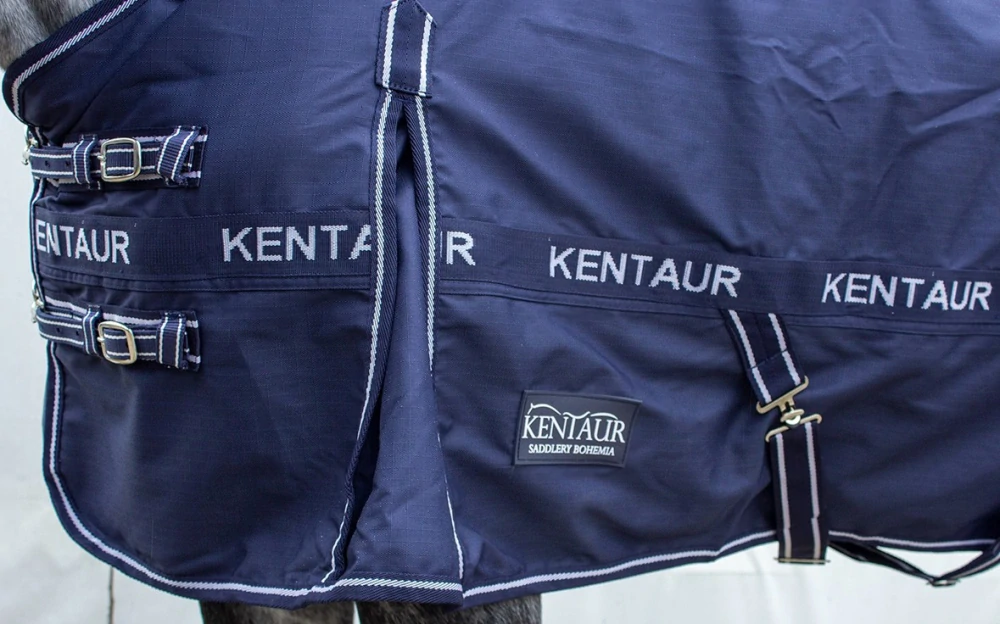 Nepromokavá deka Kentaur, s fleecem, modrá, 1200 D