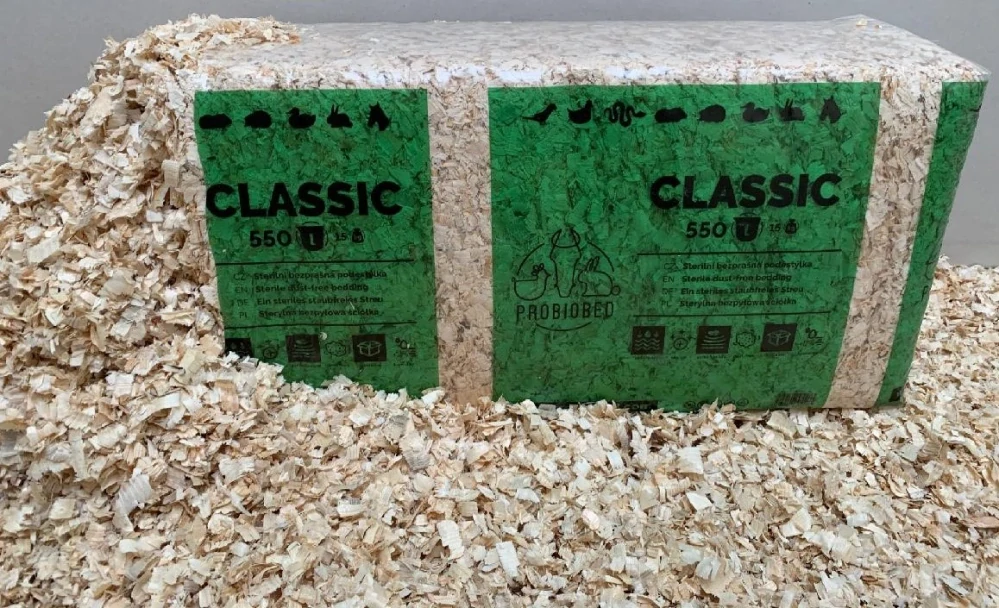 Podestýlka z dřevěných hoblin CLASSIC - sterilní a bezprašná, cca 550 l