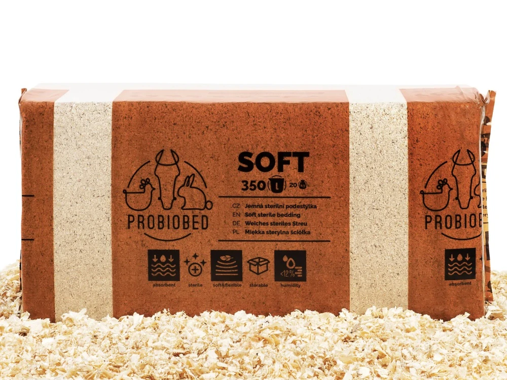 Podestýlka z dřevěných hoblin SOFT - jemná a sterilní, 350 l