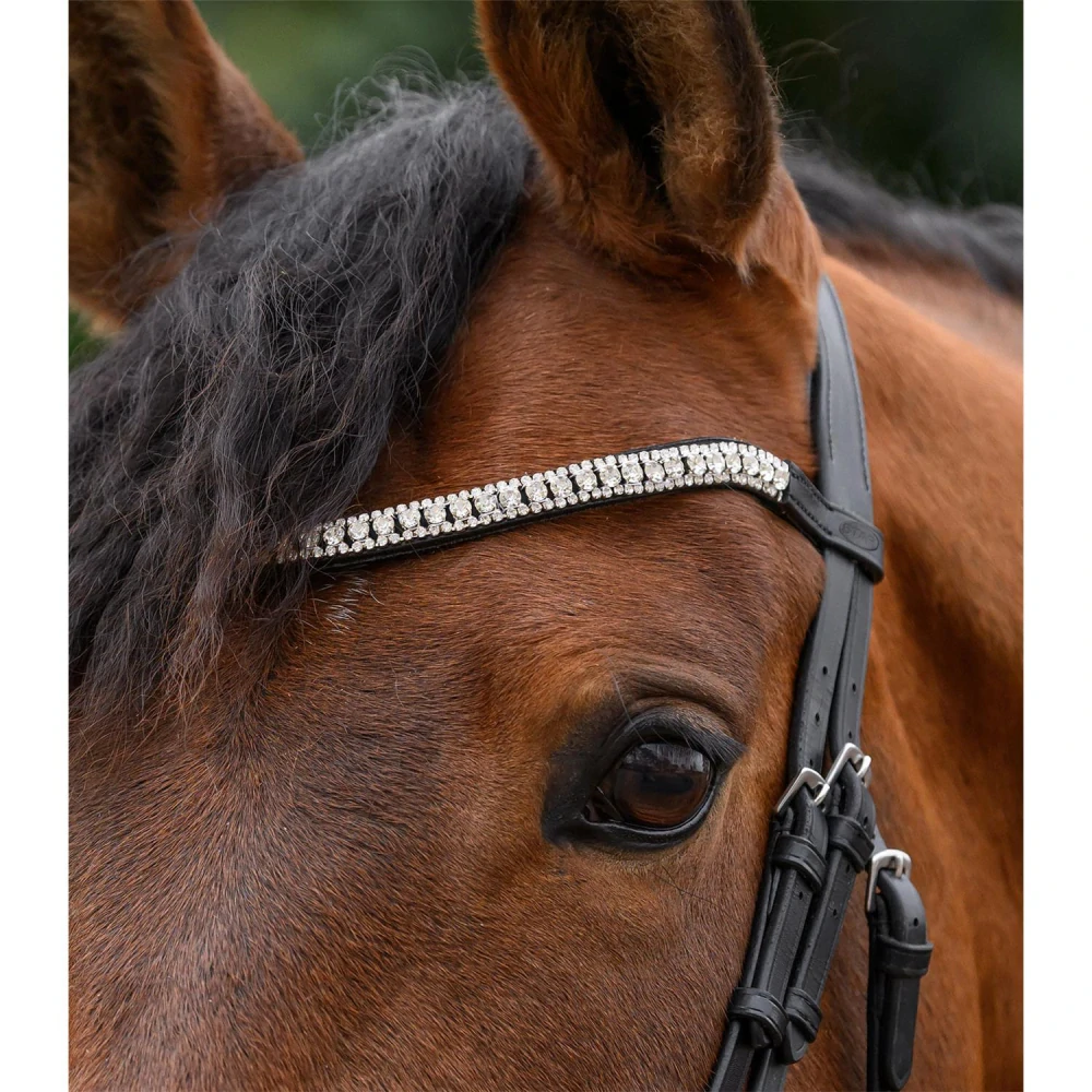 Čelenka pro koně Waldhausen X-line Star Glitter, stříbrná, full