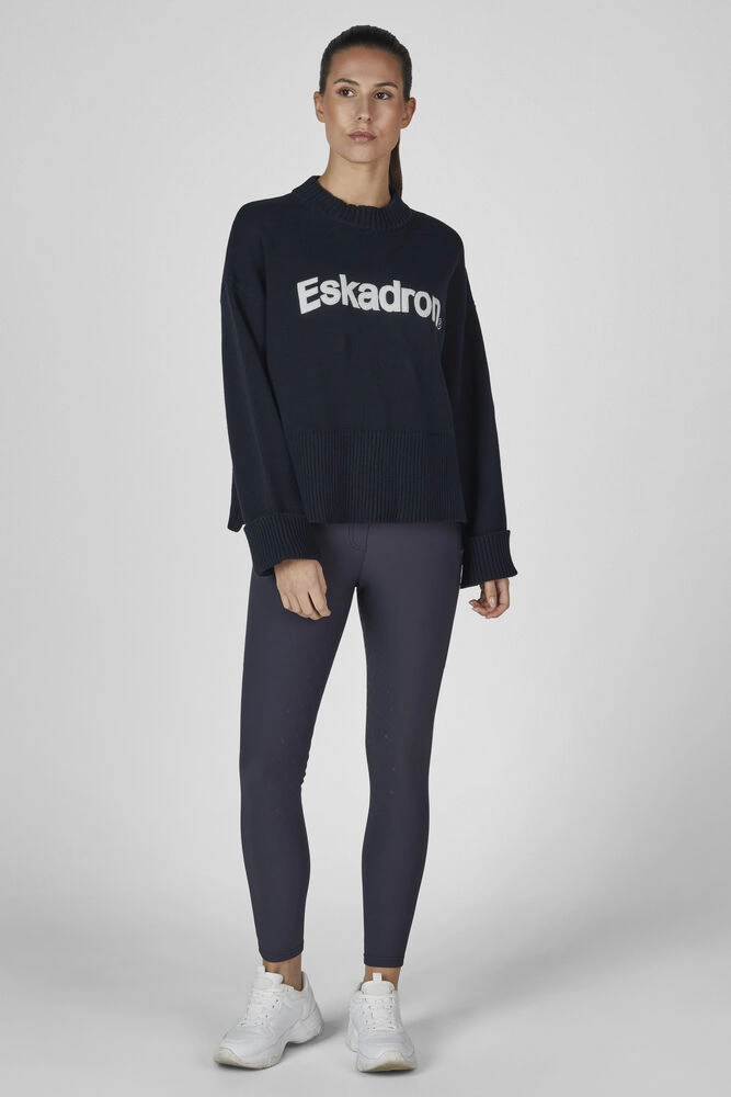 Dámský svetr Eskadron KNIT Dynamic, AW 26/27, modrý s nápisem