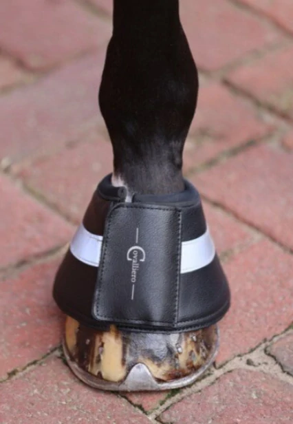 Zvony na kopyta Reflective černá/stříbrná (různé velikosti)