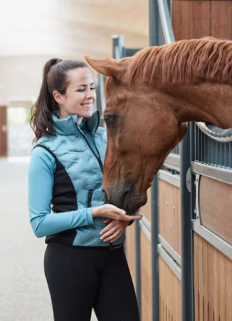 Dámská jezdecká vesta Horze Shelly, černo-petrolejová