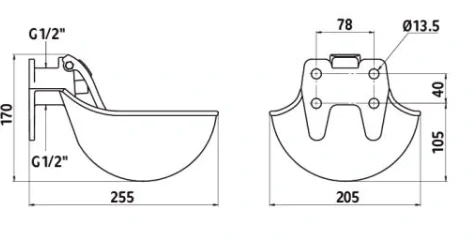 Napáječka misková ECO - litina, lak, nerez jazyk