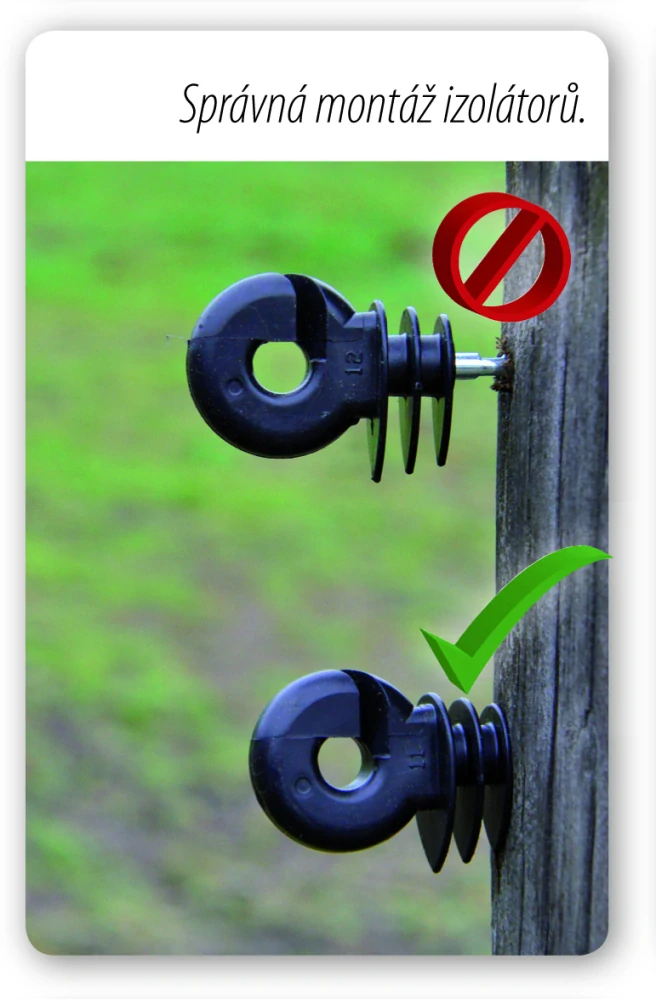 Izolátor pro elektrické ohradníky IRUVIS-HPX k pásce do 40 mm s vrutem a klipem