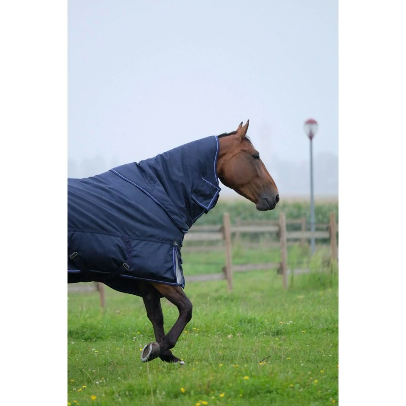 Nepromokavá deka Equitheme Tyrex 220g, modrá, 1680 D (s krkem)