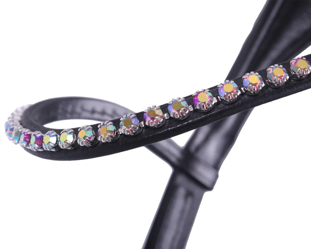 Kožená bezudidlová uzdečka QHP Sunna, černá