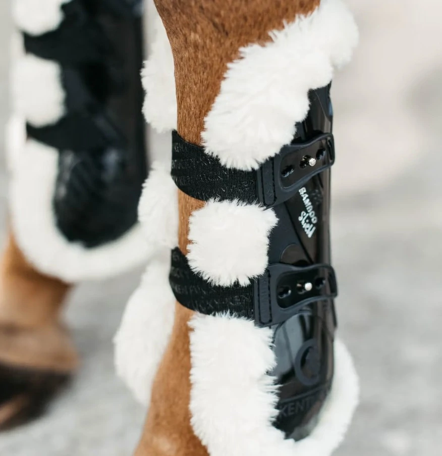 Přední chrániče Kentucky Bamboo Elastic s beránkem, černé, vel. full