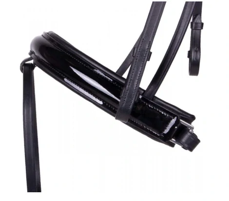 Kožená uzdečka QHP Indra, černá - vel. Full