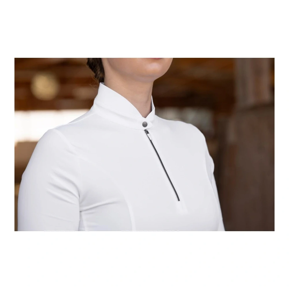 Dámské závodní triko s dlouhým rukávem Covalliero S/S 2025, bílé