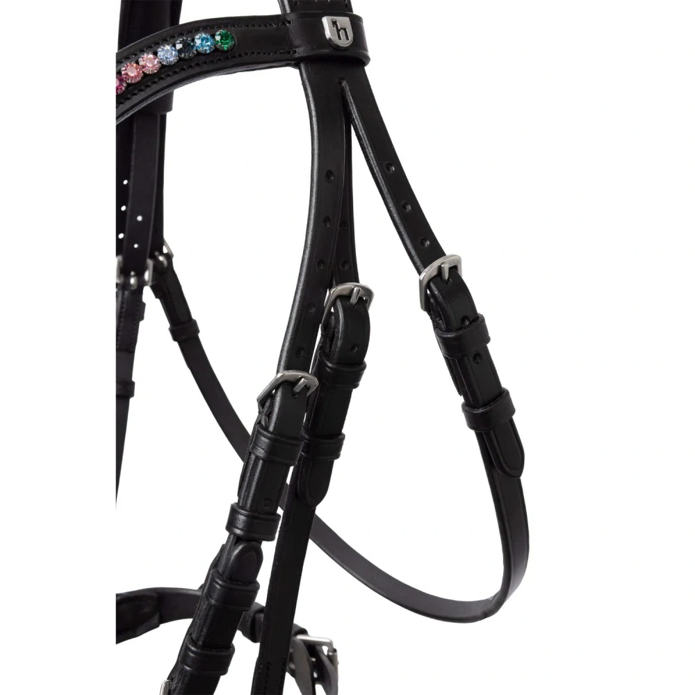 Kožená uzdečka Horze Rainbow Dash, černá
