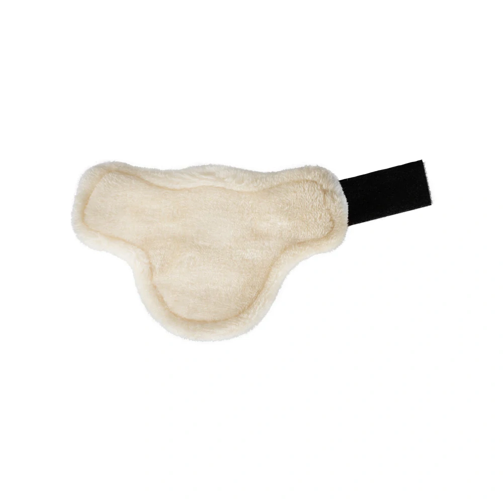 Kamaše zadní Eco-leather Eco-wool ACAVALLO, s beránkem, pár, černé, full