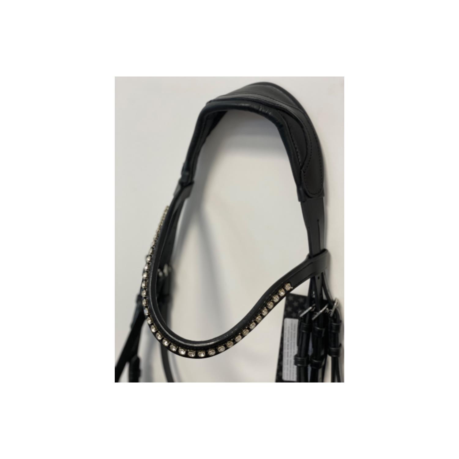 Kožená uzdečka Imperial Fria, černo-bílá