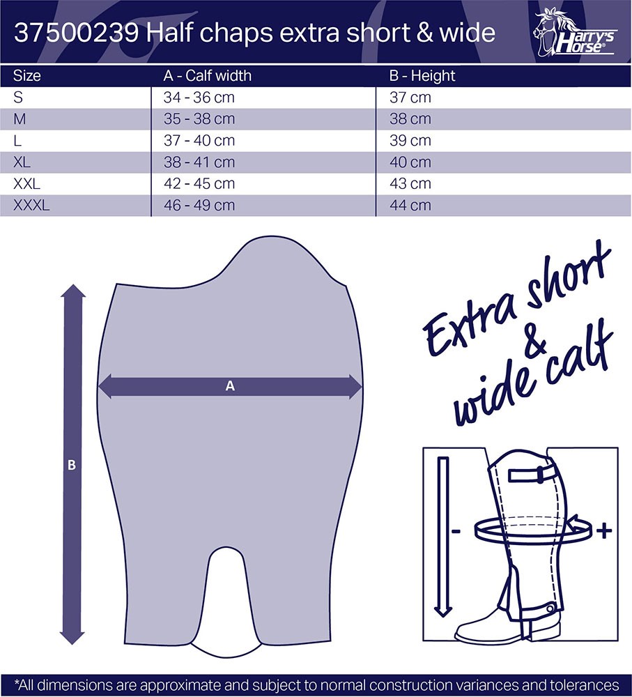 Minichapsy Harrys Horse Amara, krátké-široké, černé