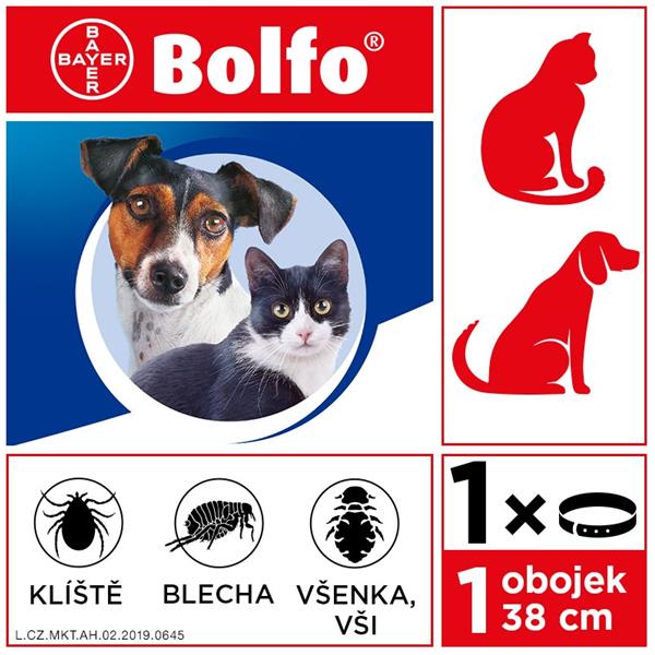 Bolfo obojek pro kočky a malé psy 1,234 g (38 cm)