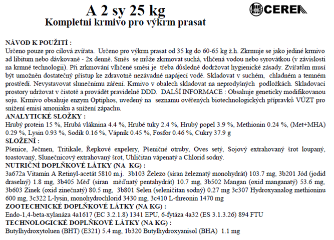 Cerea PRASE - 25 kg - A2
