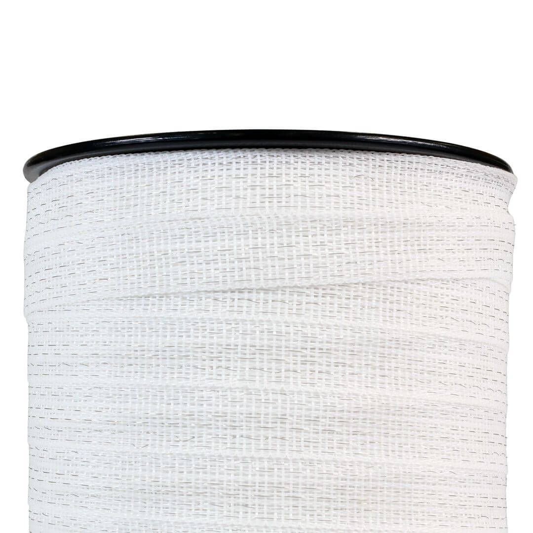 Páska pro elektrický ohradník, šířka 20 mm, bílá, 200 m, 0,19 Ω/m