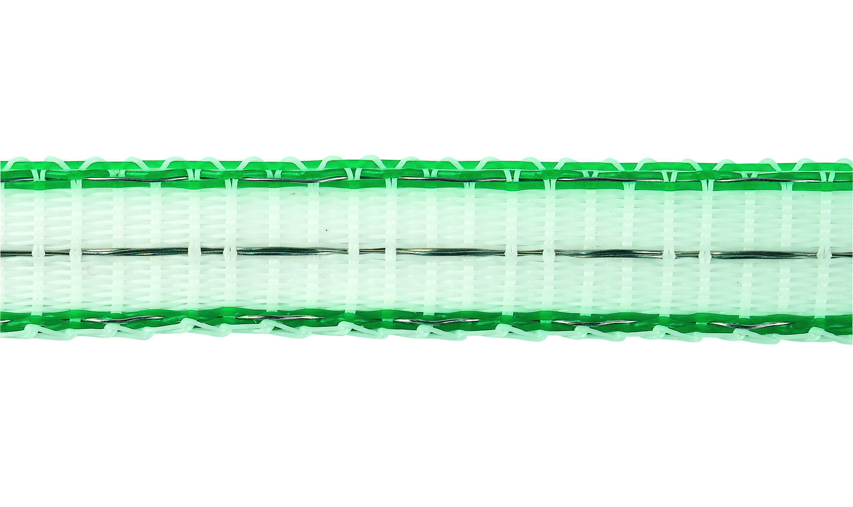 Ohradníková páska 12mm 200m STAR bílá/zelená, odpor 0,21 Ω/m