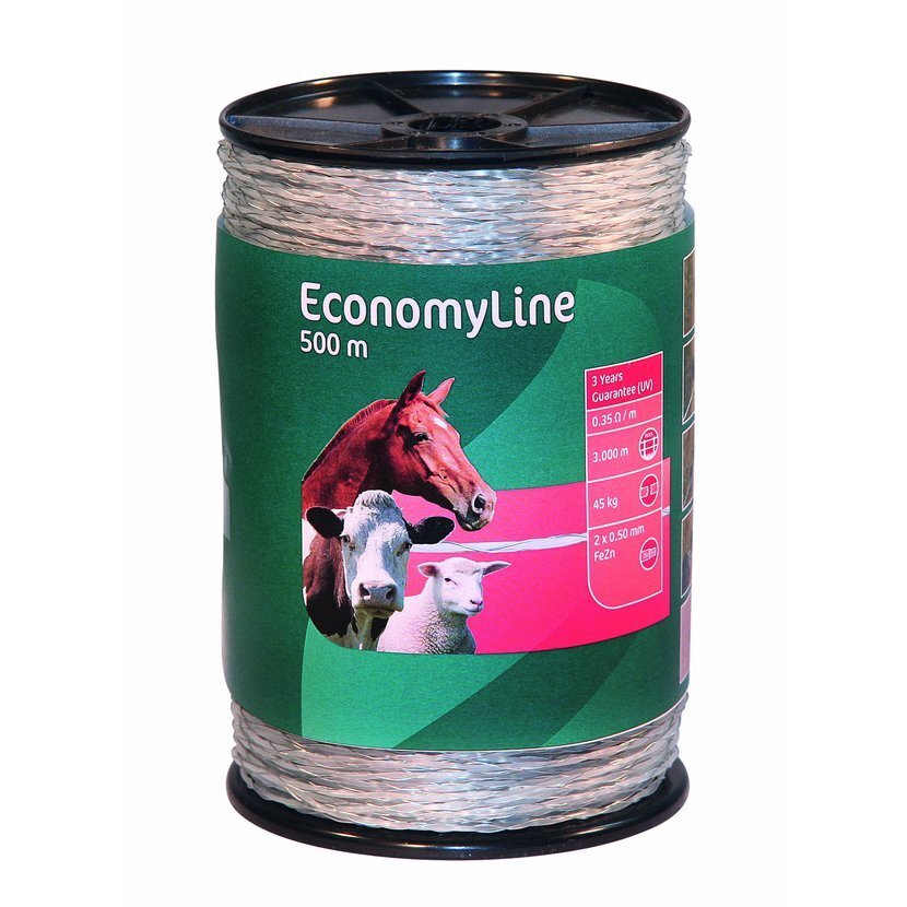 Lanko pro elektrický ohradník ECONOMY Line, 3 mm, 500 m, odpor 0,35 Ω/m