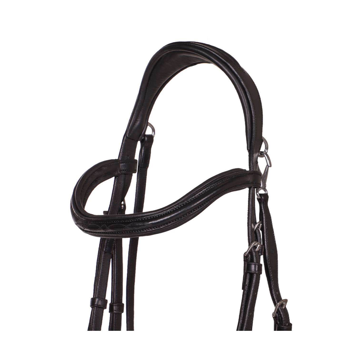 Kožená uzdečka QHP Salerno, černá