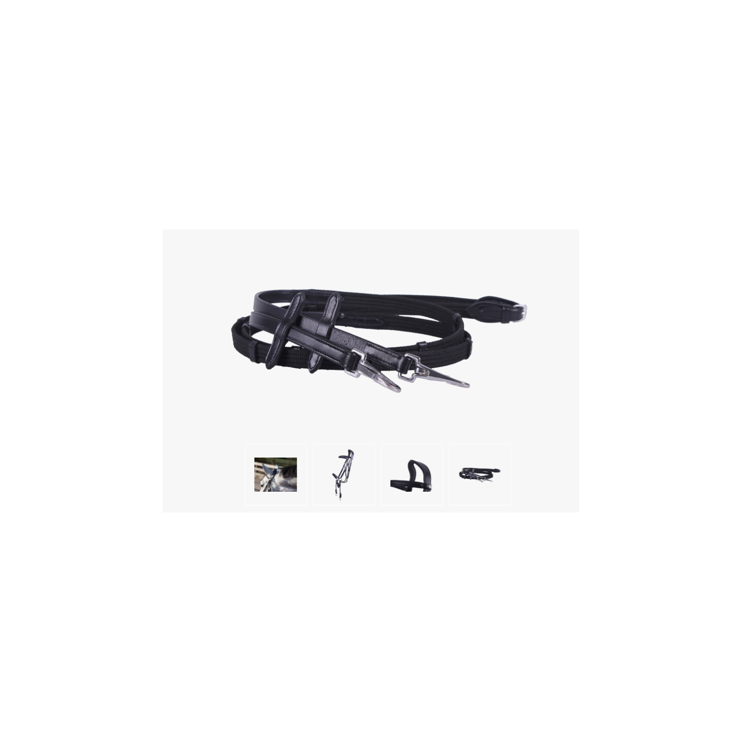 Bezudidlová kožená uzdečka QHP, černá