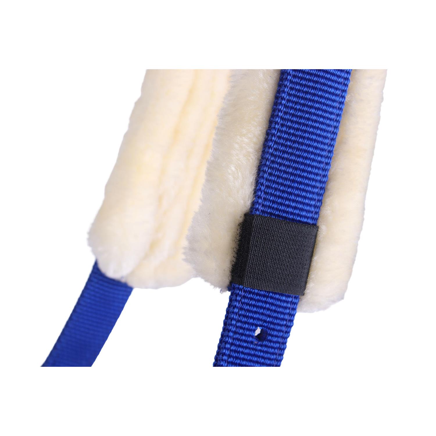 Lonžovací ohlávka s beránkem QHP, modrá