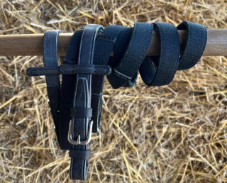 Široké plátěné otěže, ručně šité, 2,5 cm (více barev)