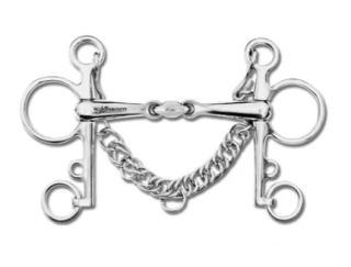 Udidlo Pelham, nerez, 2 x lomené