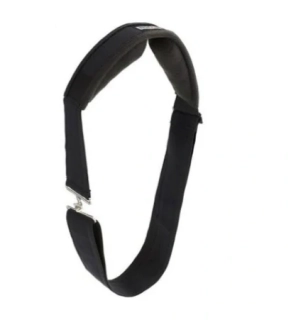 Popruh na deku elastický s fleecem, černý