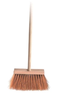 Koště zatloukané s násadou, dřevěné - 25 cm