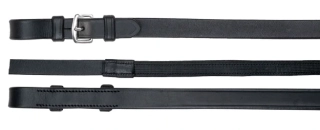 Otěže kožené Waldhausen s gumou, hladké, černé