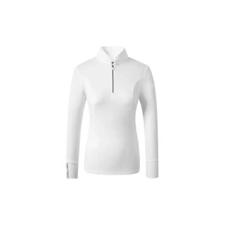 Dámské závodní triko s dlouhým rukávem Covalliero S/S 2025, bílé