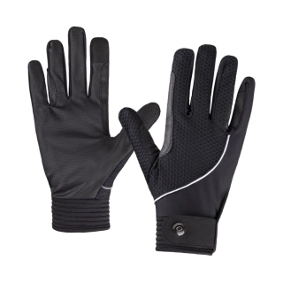 Jezdecké rukavice QHP Air-flow S/S 2025, černé