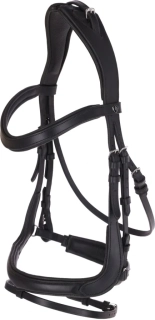 Kožená uzdečka Covalliero Anatomic, černá