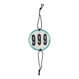 Závodní čísla Horze, s kamínky, pár - modré kamínky