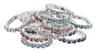 Gumičky do hřívy s barevnými krystaly 20 ks/bal